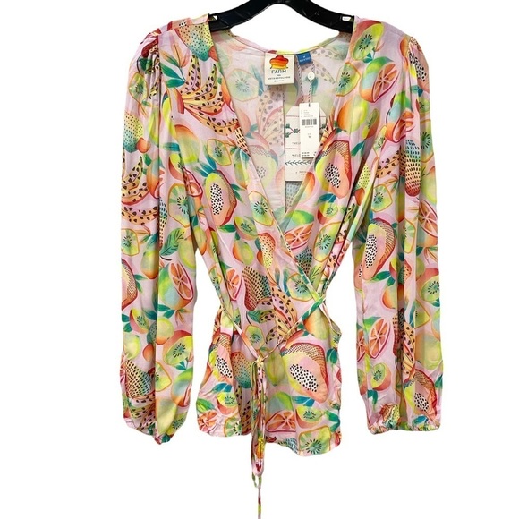 Farm Rio Rainforest Fruit Wrap Blouse - Picture 2 of 5